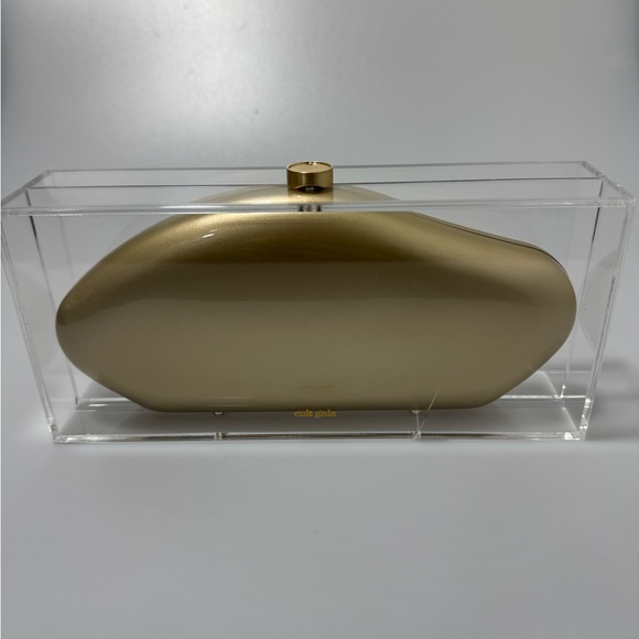 cult gaia Handbags - Cult Gaia Annika Acrylic Clutch Bag Gold